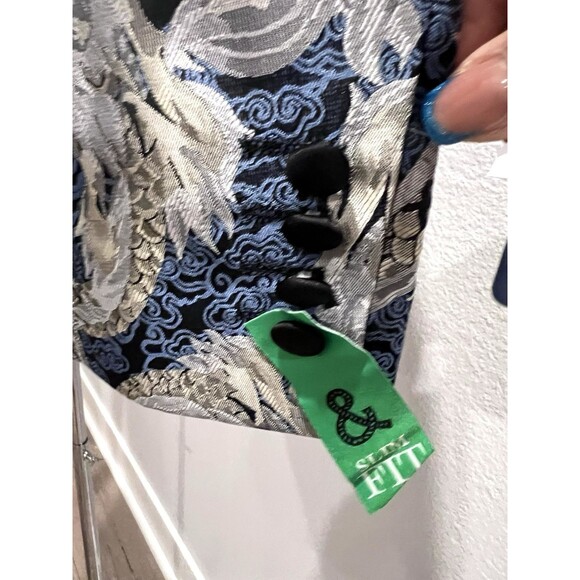 Paisley & Gray Blazer Men Size 40R Slim Fit Dragon Allover Print Sports Jacket - Picture 4 of 13